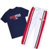 Mens * | Outlet Mens Track Sets Depp T-Shirt/Jogger Set White/Navy