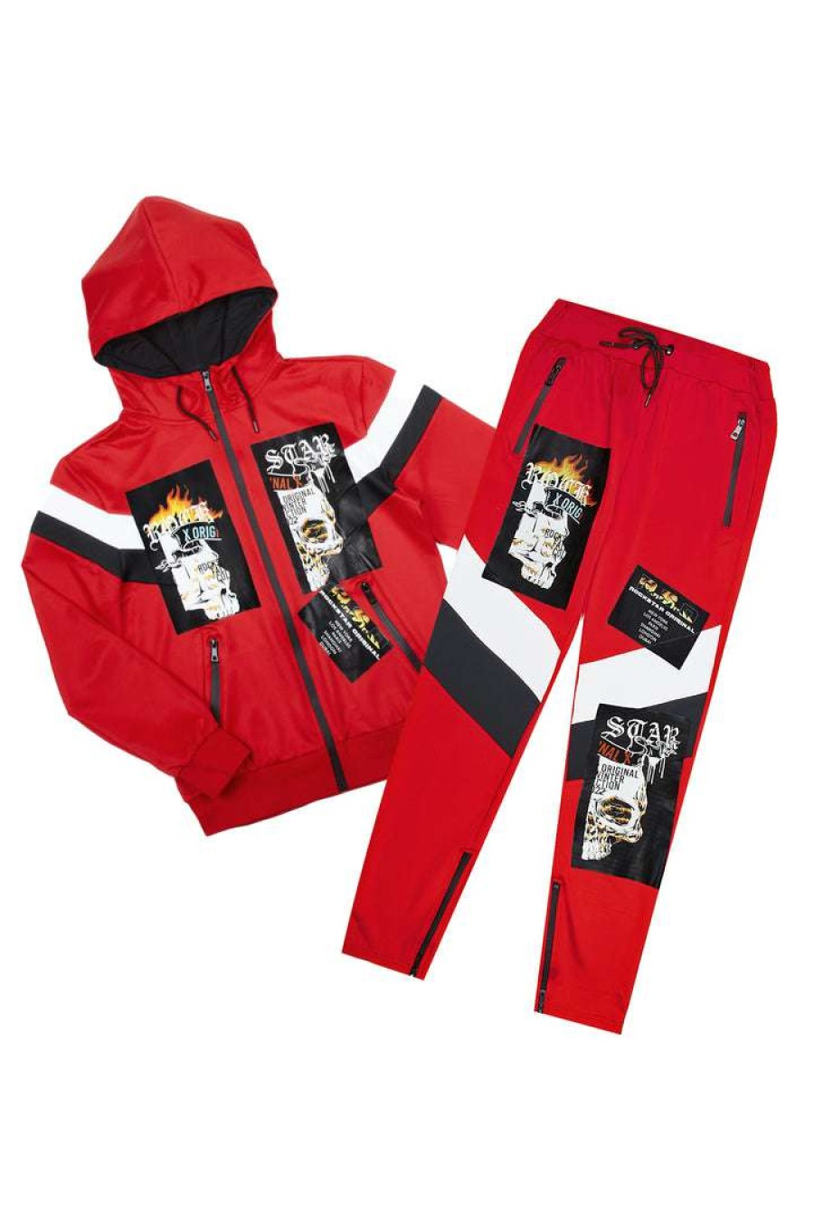 Mens * | Best Deal Mens Track Sets Chase Zipper Jacket Track Set Red