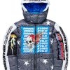 Mens * | Deals Mens Outerwear Bergen Graphic Puffer Jacket Black/Royal