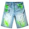 Mens * | Cheap Mens Shorts Leelon Denim Short Green/Blue