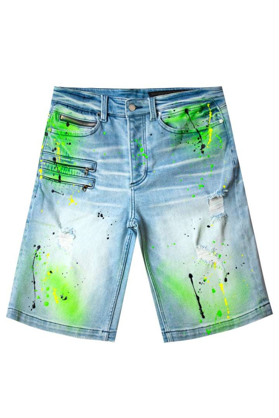 Mens * | Cheap Mens Shorts Leelon Denim Short Green/Blue