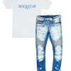 Mens * | Hot Sale Mens Misc Octavio T-Shirt & Brennon Biker Jeans Bundle Short Sleeve Track Sets