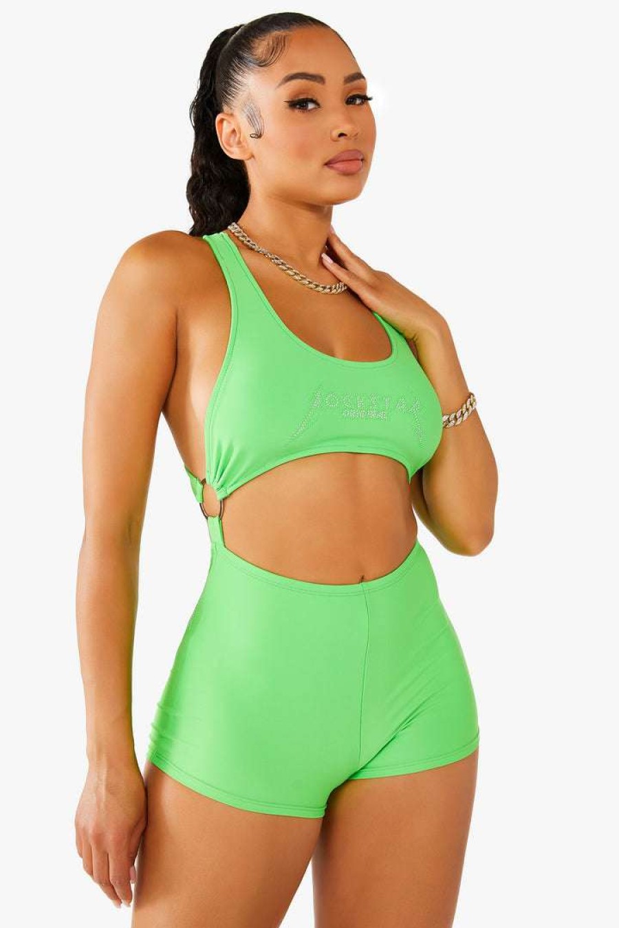 Womens * | Top 10 Womens Rompers & Jumpsuits Leah Romper Green