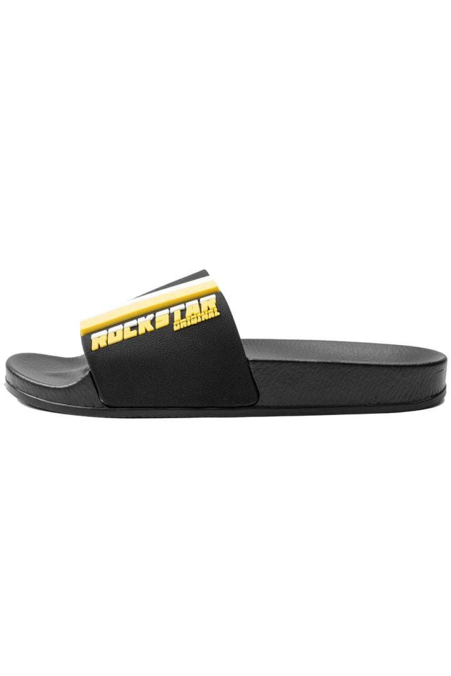 Mens * | Best Sale Mens Accessories Godfrey Slides- Blk/Yellow Black/Yellow