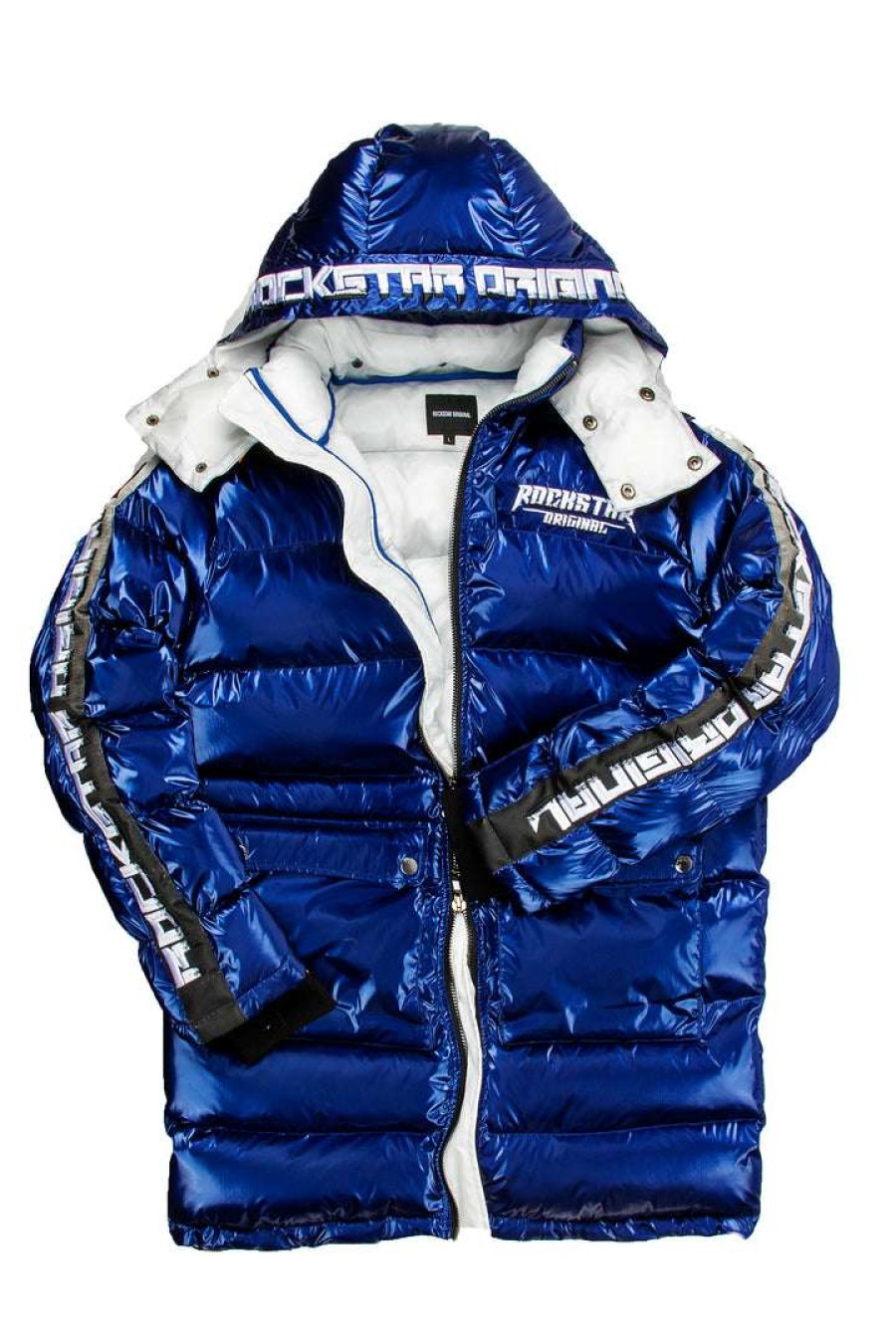 Mens * | Brand New Mens Outerwear Jackets & Outerwear Hayes Mid-Length Puffer Jacket- Metallic Blue