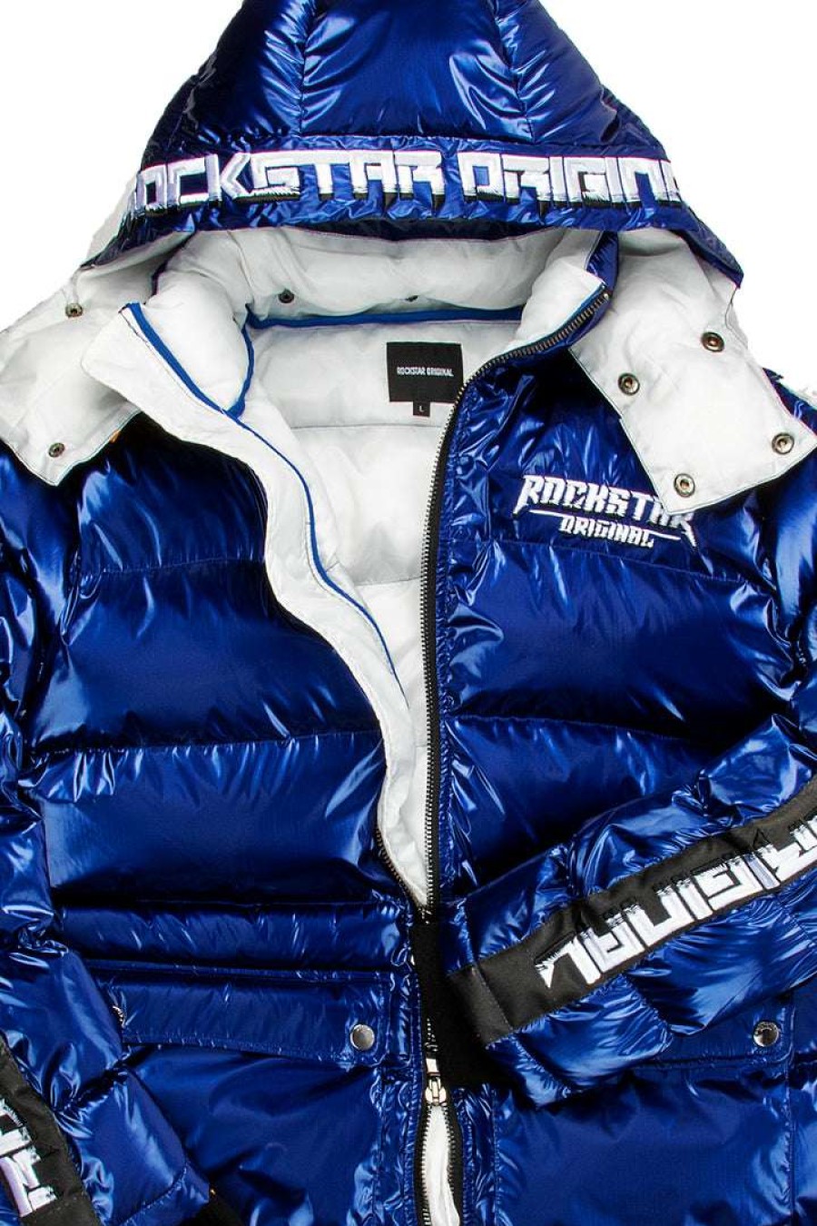 Mens * | Brand New Mens Outerwear Jackets & Outerwear Hayes Mid-Length Puffer Jacket- Metallic Blue