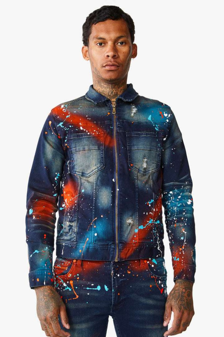 Mens * | Best Deal Mens Denim Jackets Blink Painter Jacket Orange