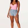 Womens * | Flash Sale Womens Shorts Dalilah Denim Short Light Wash