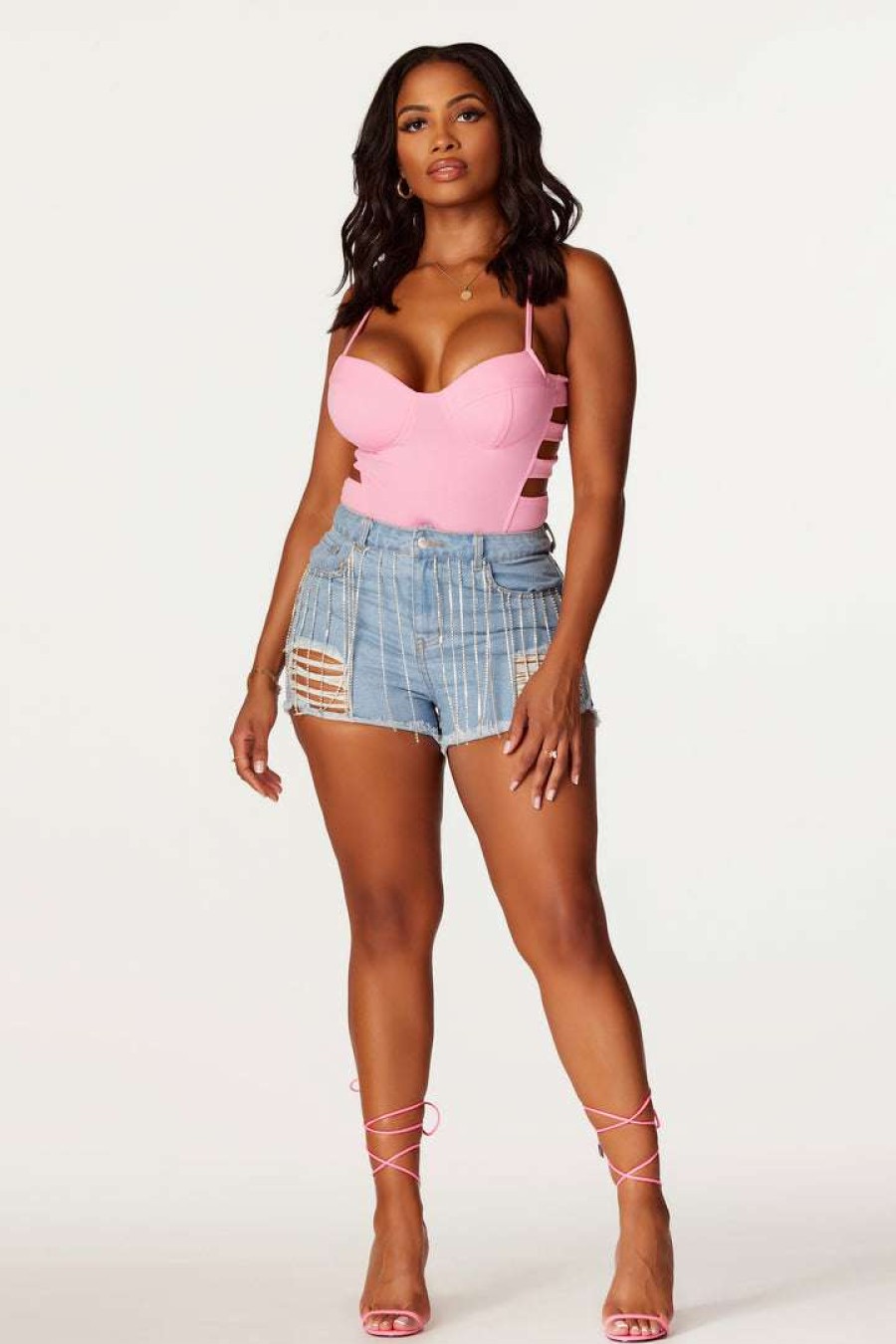 Womens * | Flash Sale Womens Shorts Dalilah Denim Short Light Wash