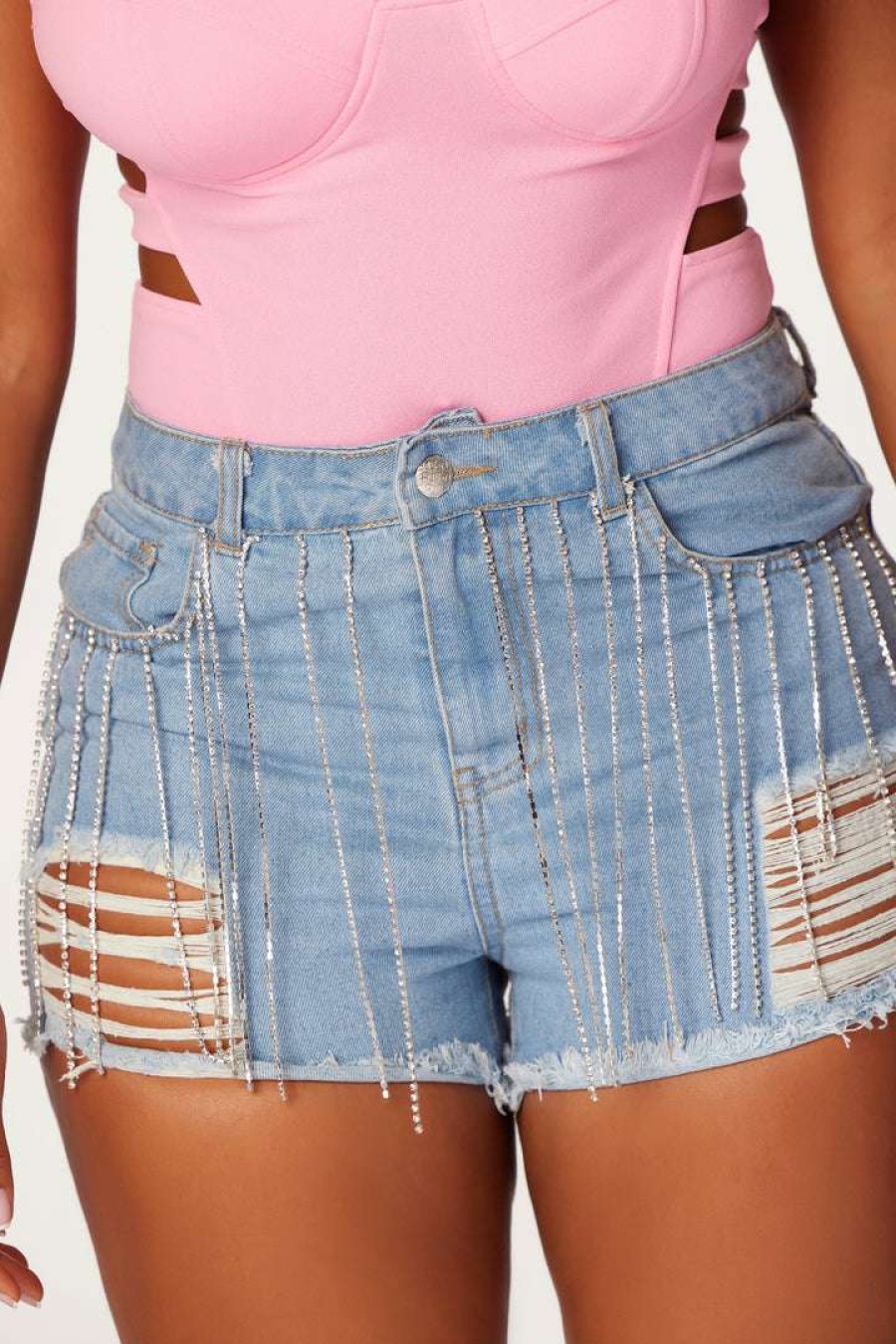 Womens * | Flash Sale Womens Shorts Dalilah Denim Short Light Wash