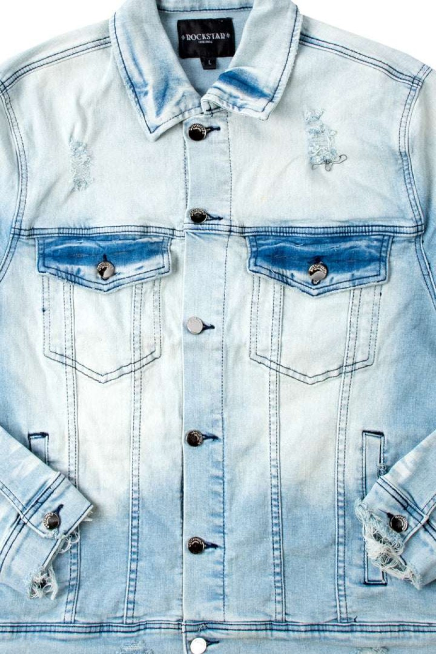 Mens * | Discount Mens Denim Jackets Dag Denim Jacket Light Wash Blue