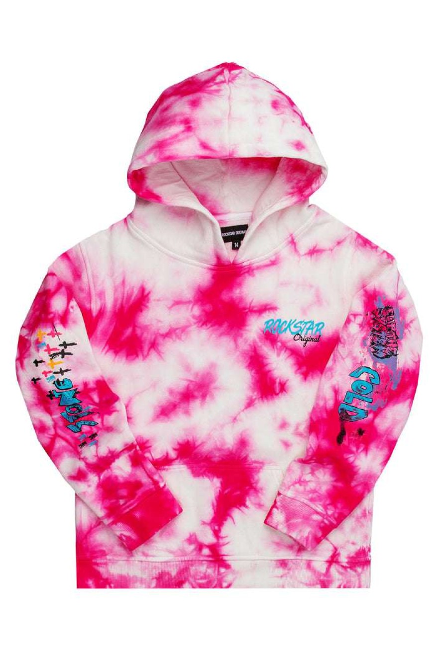 Kids * | Discount Boys Hoodies & Sweatshirts Kids Zayden Tie Dye Hoodie New Arrivals Pink