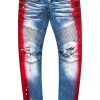 Mens * | Brand New Mens Jeans Brum Printed Jean Denim Red