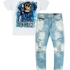 Mens * | Budget Mens Misc Nft Graphic T-Shirt & Fabian Wash 5 Pocket Jean Bundle