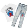 Kids * | New Boys Denim Sets New Arrivals Boys Audacio T-Shirt/Jean Set White