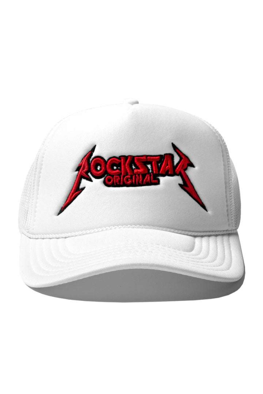 Mens * | Deals Mens Accessories Rockband Logo Trucker Hat Best Sellers White