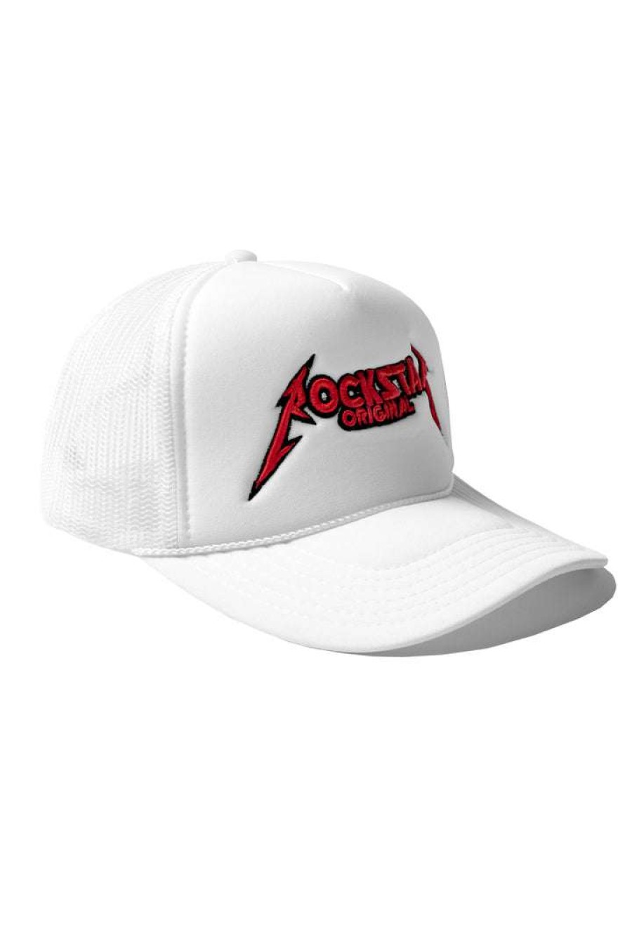 Mens * | Deals Mens Accessories Rockband Logo Trucker Hat Best Sellers White