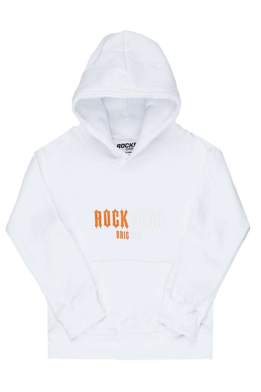 Kids * | Coupon Boys Hoodies & Sweatshirts Boys Rockstar Graphic Hoodie White