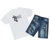 Mens * | Cheapest Mens Short Sets Sager T-Shirt/Denim Short Set White