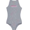 Womens * | Discount Womens Tops Imani Ribbed Bodysuit Heather Grey