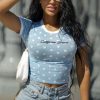 Womens * | Flash Sale Womens Tees Cali Girl Tee Baby Blue