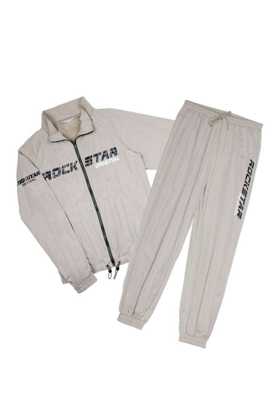 Mens * | Brand New Mens Track Sets Tracer Zipper Jacket Track Set Beige