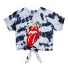 Womens * | Top 10 Womens Tees Best Seller Rolling Stones Tie Dye Crop Tee Multi