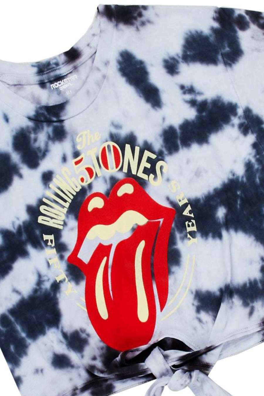 Womens * | Top 10 Womens Tees Best Seller Rolling Stones Tie Dye Crop Tee Multi