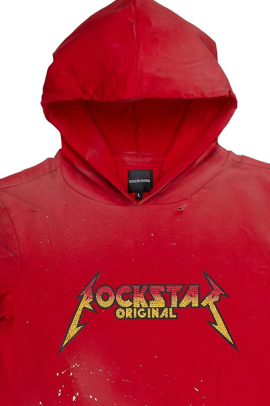 Mens * | Cheap Mens Hoodies & Sweatshirts Tops Stormy Short Sleeve Hoodie Red