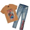 Kids * | Brand New Boys Denim Sets Boys Ramone T-Shirt/Jean Set New Arrivals Beige