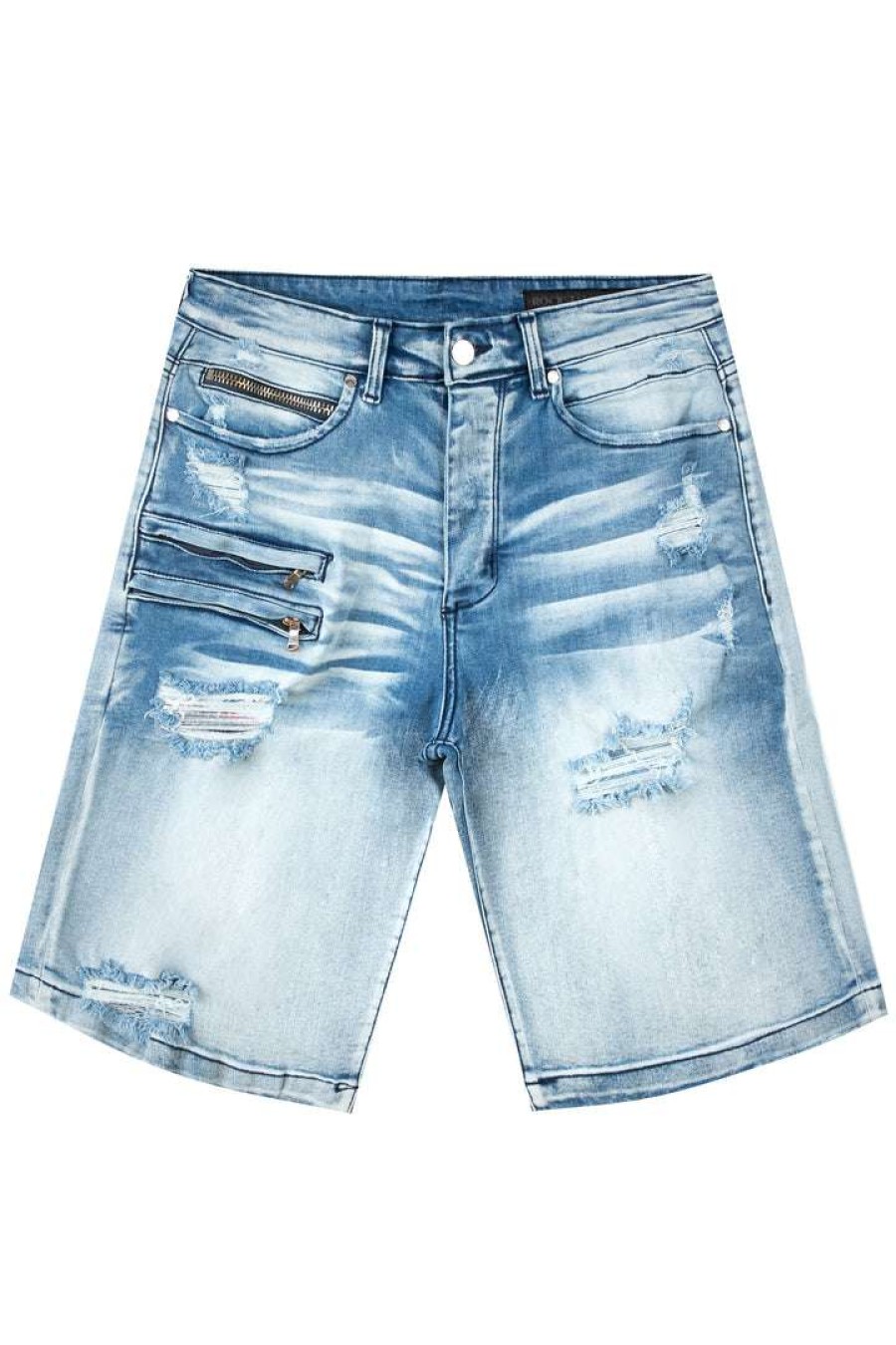 Mens * | Budget Mens Shorts Falsetto Wash Denim Short Blue