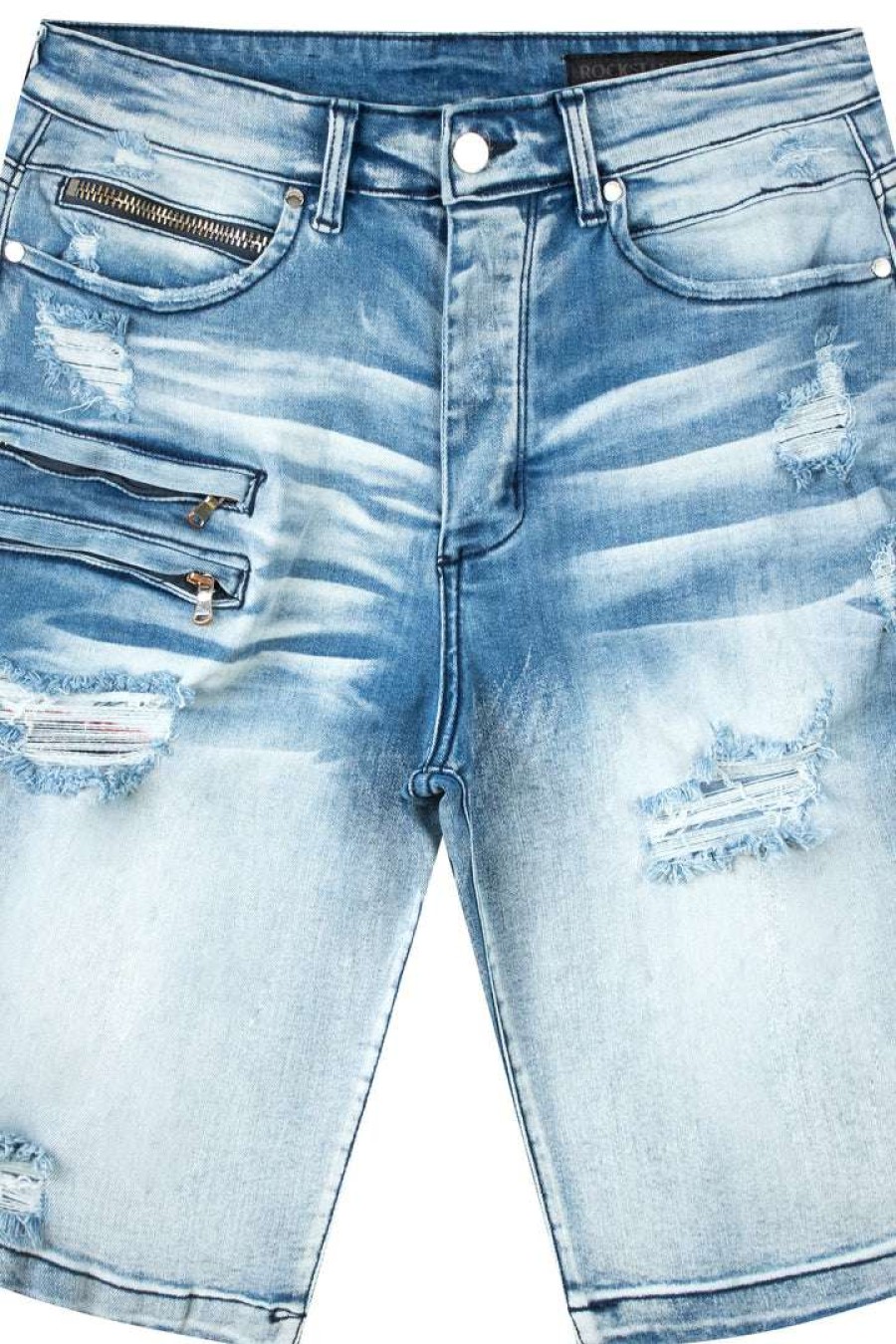 Mens * | Budget Mens Shorts Falsetto Wash Denim Short Blue