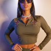 Womens * | New Womens Activewear Claudia Ribbed Active Set Olive