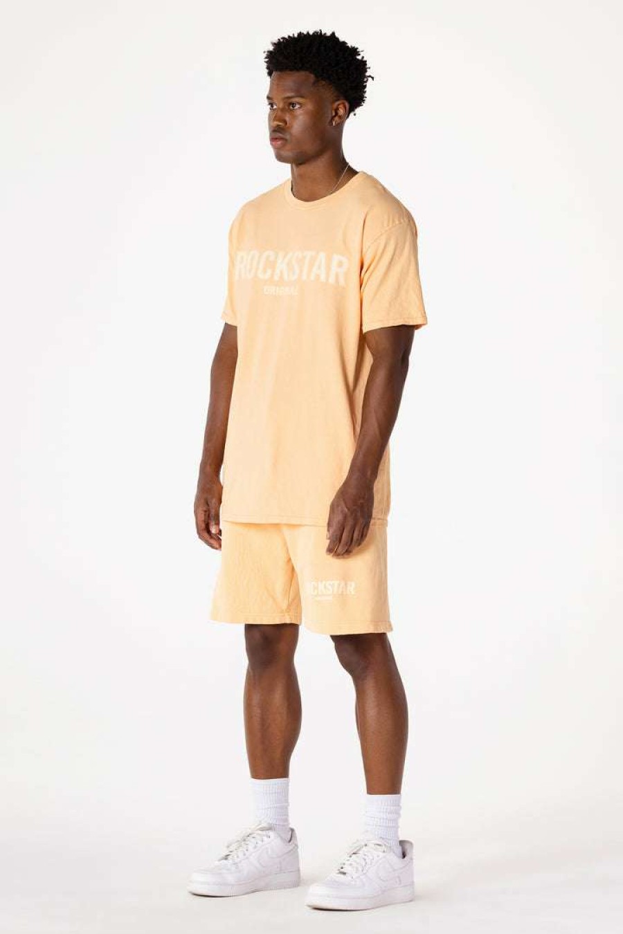 Mens * | Best Sale Mens Short Sets Casey T-Shirt Short Set Peach