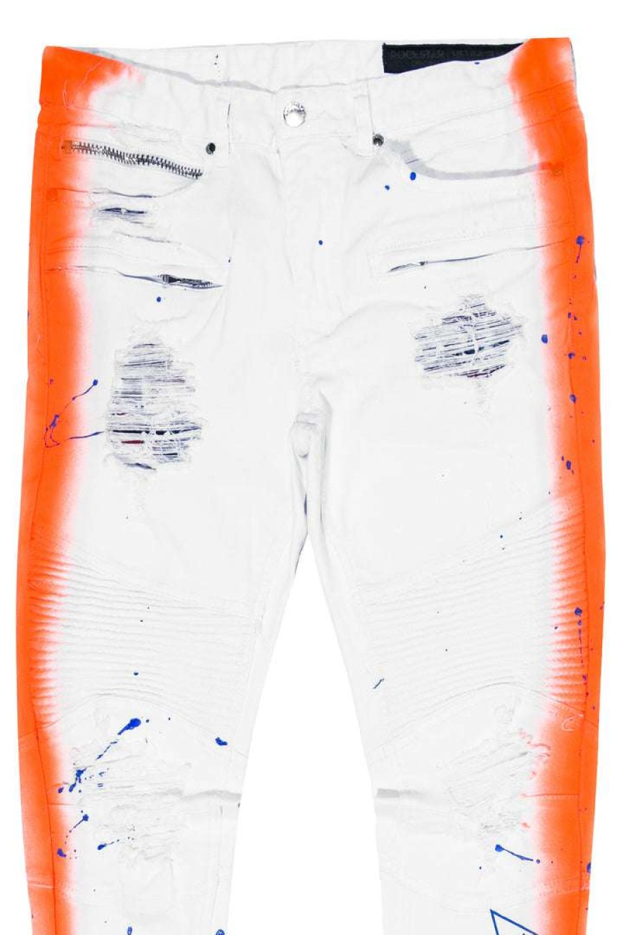 Mens * | Best Pirce Mens Jeans Denim Kino Painter Jean White/Orange