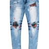 Mens * | Deals Mens Jeans Denim Moro Plaid Backing Jean Light Wash