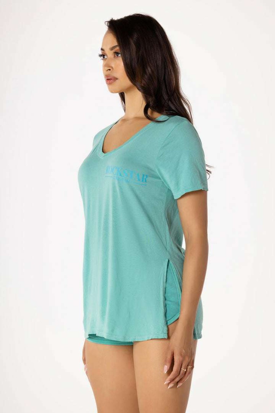 Womens * | Best Deal Womens Tees Best Seller Basic Marley Tee Aqua