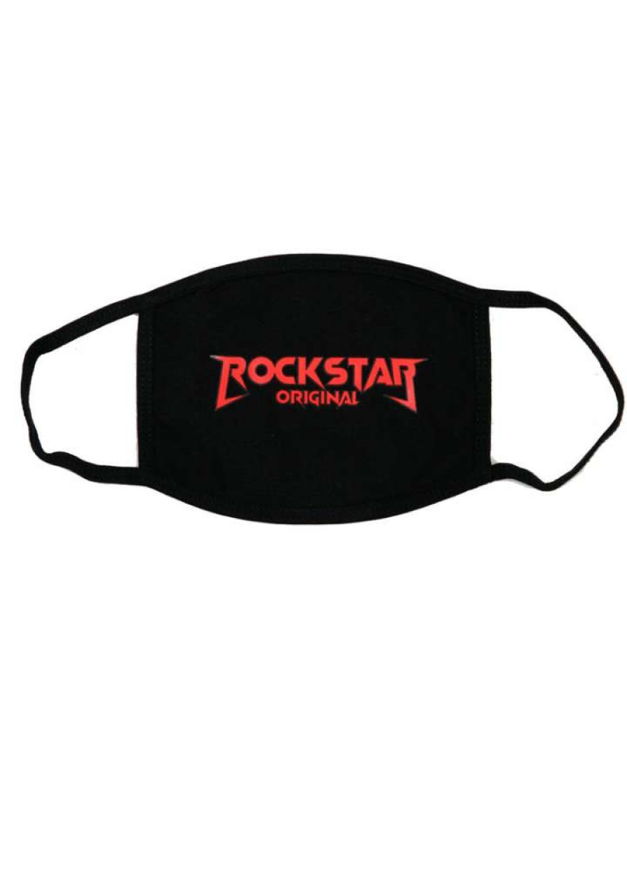 Mens * | Hot Sale Mens Accessories Rockstar Logo Face Mask ( ) Red