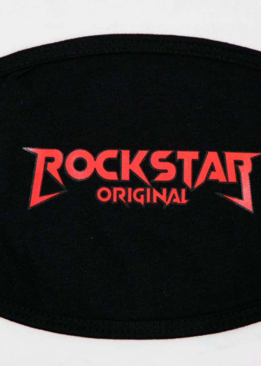 Mens * | Hot Sale Mens Accessories Rockstar Logo Face Mask ( ) Red