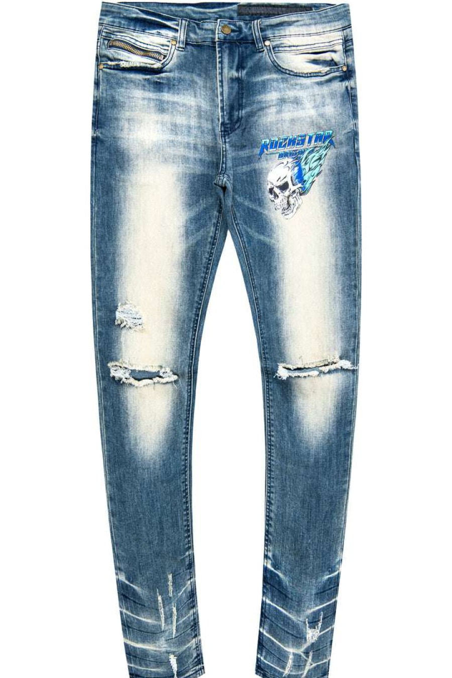 Mens * | Flash Sale Mens Jeans Kaiden Printed Jean Denim Blue