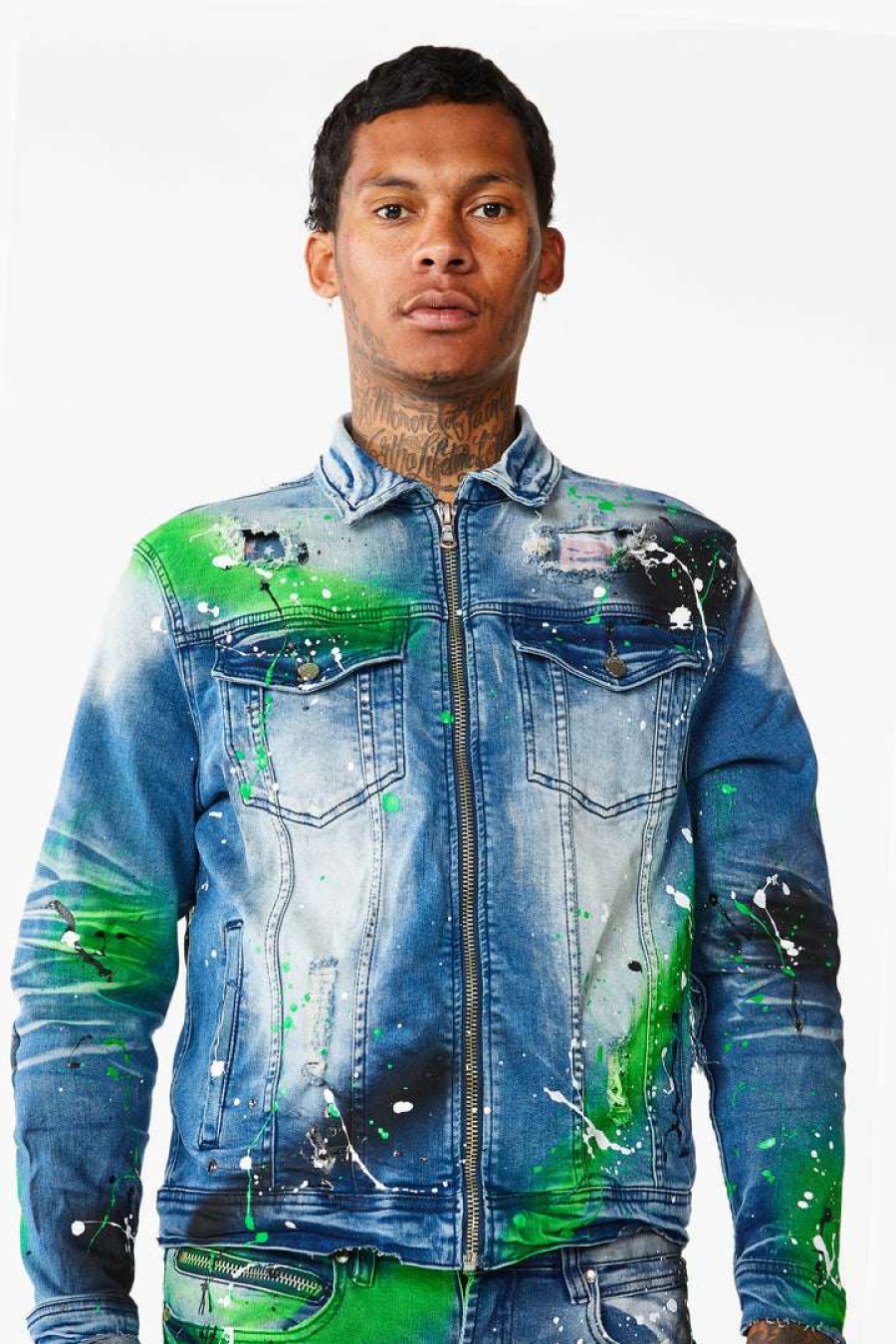 Mens * | Best Deal Mens Denim Jackets Blink Painter Jacket Green