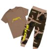 Kids * | Best Reviews Of Boys Track Sets New Arrivals Boys Pilot T-Shirt/Jogger Set Black/Camo