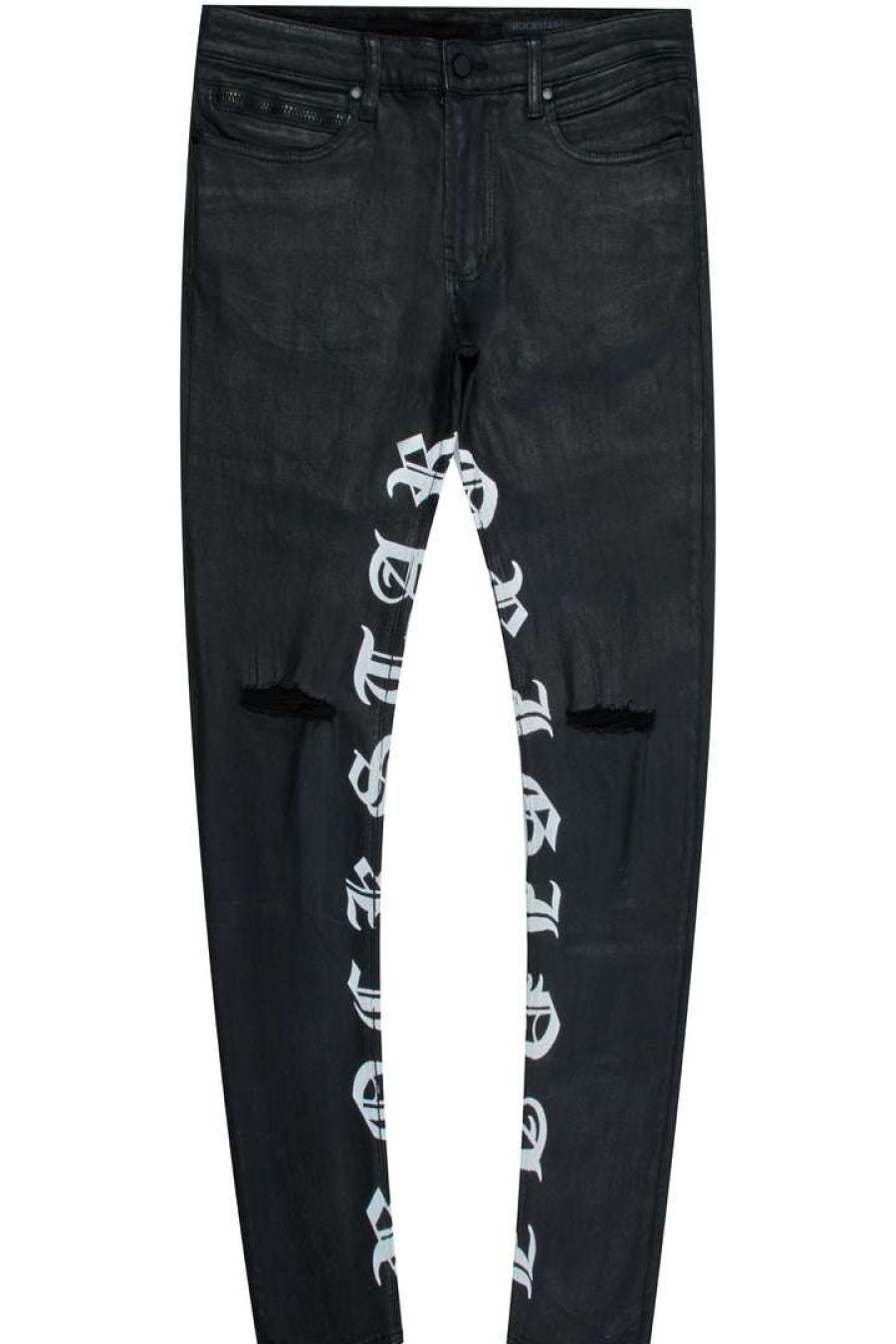 Mens * | Best Pirce Mens Jeans Denim Ziro Printed Jean Black/White