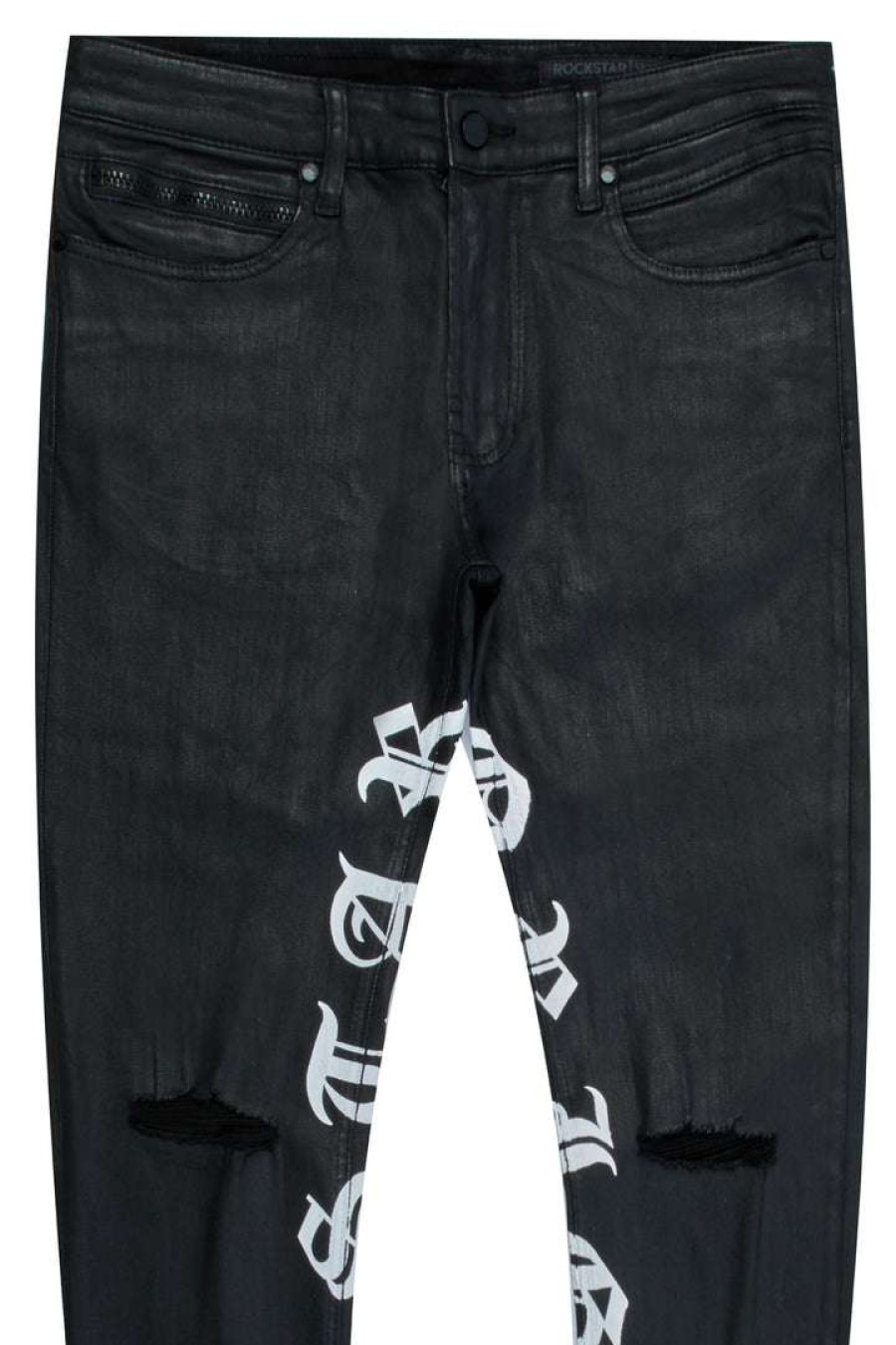 Mens * | Best Pirce Mens Jeans Denim Ziro Printed Jean Black/White