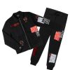 Mens * | Flash Sale Mens Track Sets Enoc Denim Jacket/Trackpant Set Black