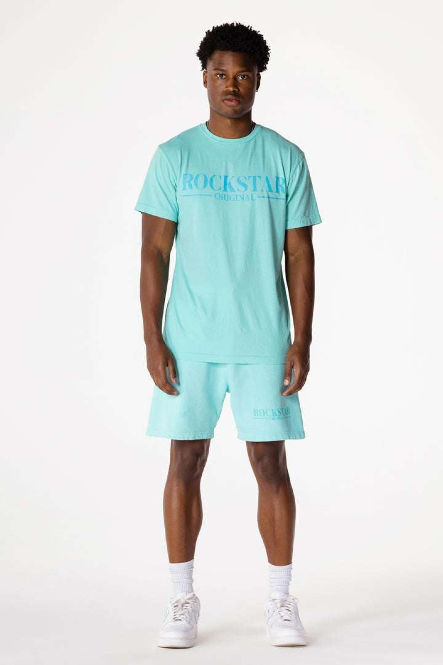 Mens * | Cheap Mens Short Sets Dimitri T-Shirt/Short Set Aqua