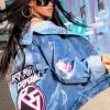 Womens * | Best Reviews Of Womens Jackets Best Seller Giselle Oversized Denim Jacket-Medium Wash Med. Wash