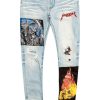 Mens * | Best Reviews Of Mens Jeans Denim Drake Patchwork Jean Blue