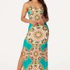 Womens * | Best Deal Womens Dresses Best Seller Alessia Printed Maxi Dress Teal