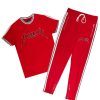 Mens * | Wholesale Mens Track Sets Moon T-Shirt Trackset Red